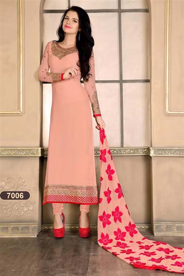 Peach Party Wear Pakistani Salwar Kameez-7006