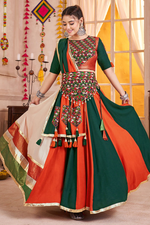 Women'S Designer Trending Navaratri Special Multi Color Lehenga Choli
