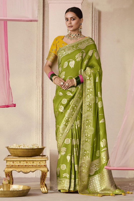 Rich Silk Green Designer Saree