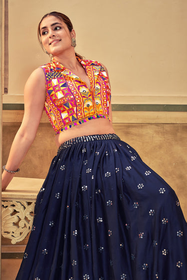 Festival Special Blue Color Art Silk Fabric Lehenga Choli