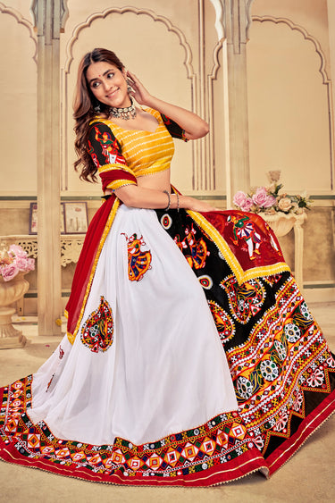 Elegant Yellow Color Georgette Fabric Festival Wear Lehenga Choli