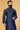 Navy Blue Jacquard Silk Fabric Sangeet Wear Trendy Readymade Kurta Pyjama For Men