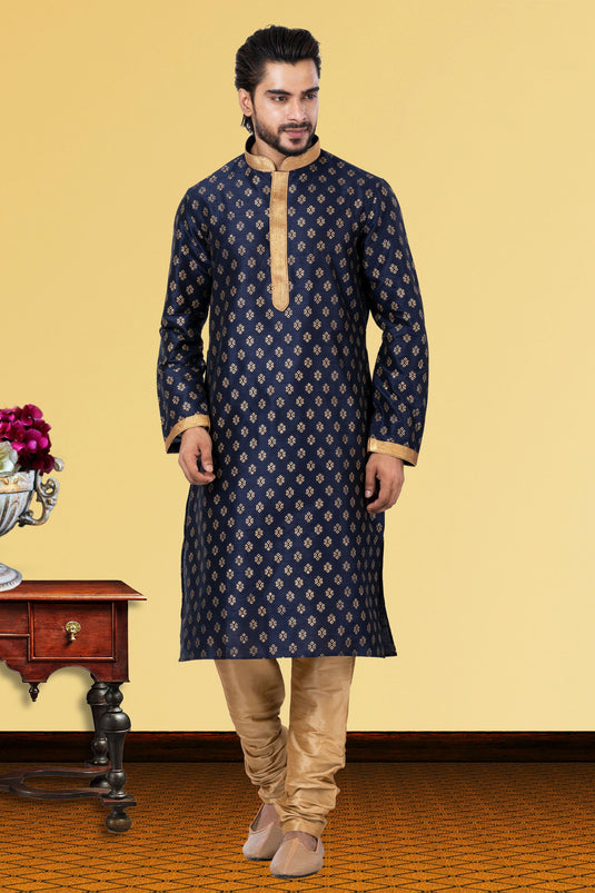 Festive Wear Dhupion Fabric Readymade Lovely Kurta Pyjama For Men