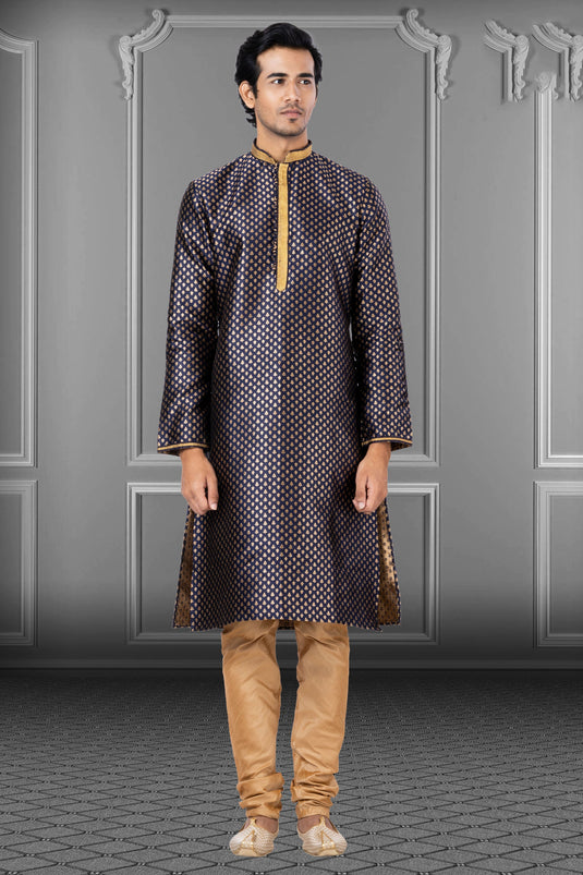 Wedding Wear Readymade Kurta Pyjama For Men In Jacquard Fabric