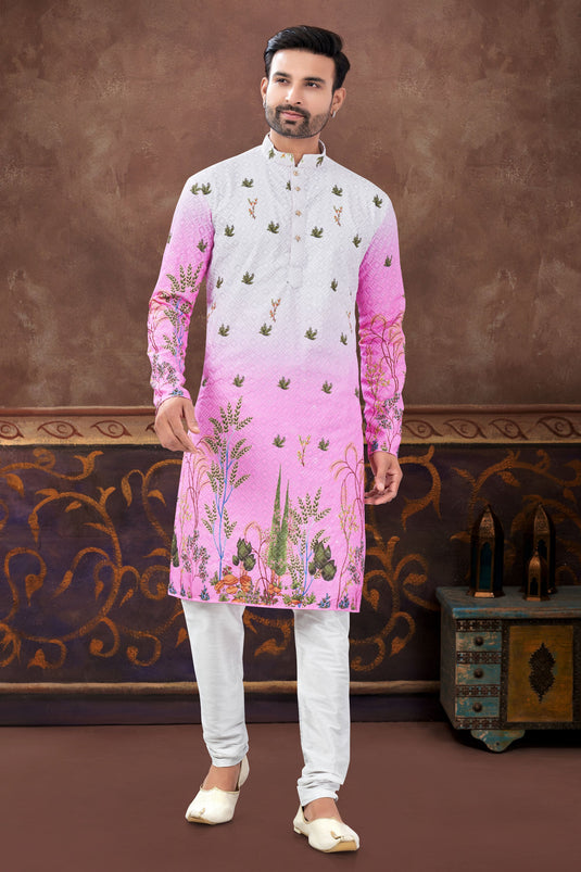 Pink Sparkling Rhythm Design Kurta Pyjama