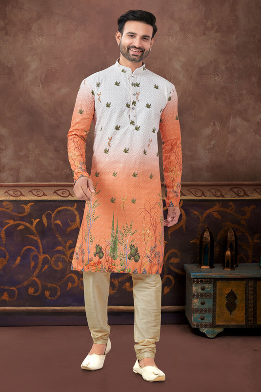 Orange Serenity Field Harvest Kurta Pyjama