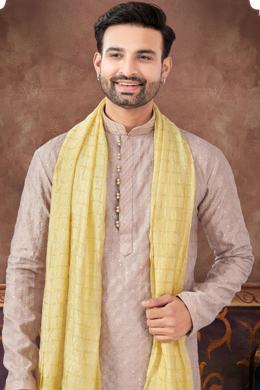 Peach Plumage Long Kurta Pyjama