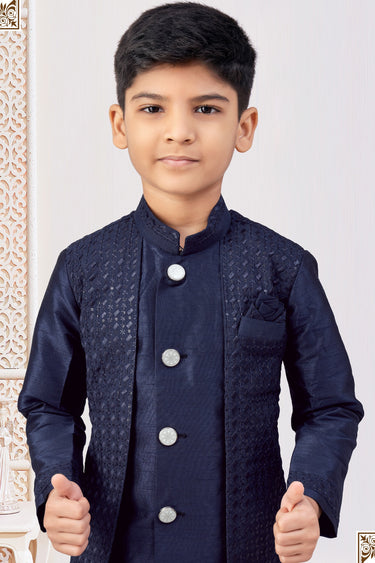 Occasion Wear Art Silk Fabric Readymade Boys Indo Western