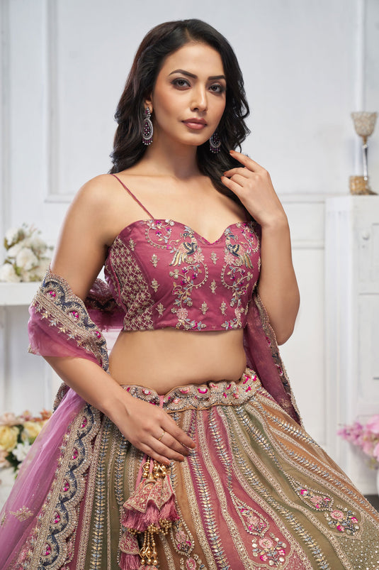 Artistic Net Multi Color Wedding Lehenga Choli