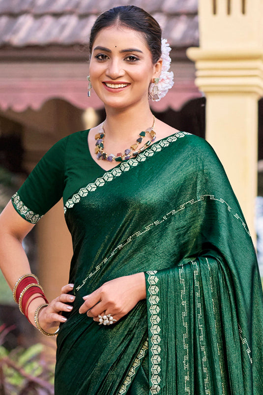 Rich Green Chiffon Saree