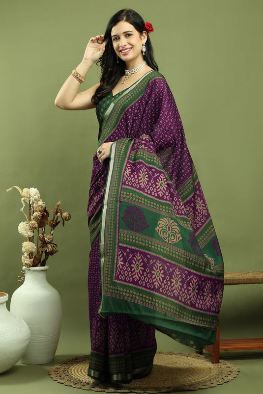 Classic Purple Art Silk Festive Wear Traditional Saree