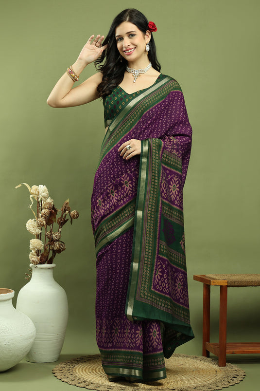 Classic Purple Art Silk Festive Wear Traditional Saree