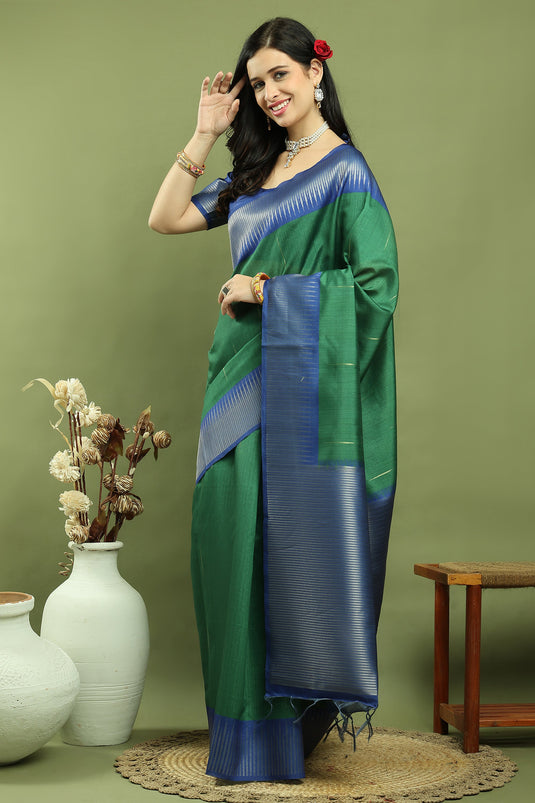 Luxurious Green Art Silk Fabric Saree