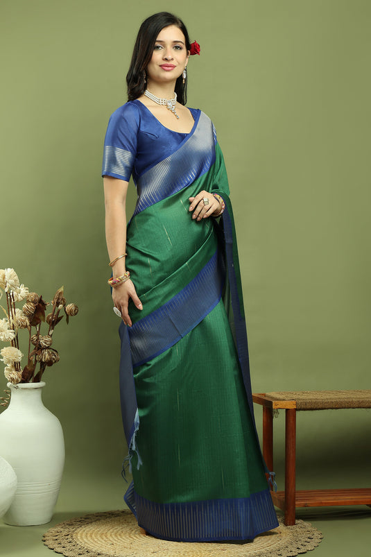 Luxurious Green Art Silk Fabric Saree