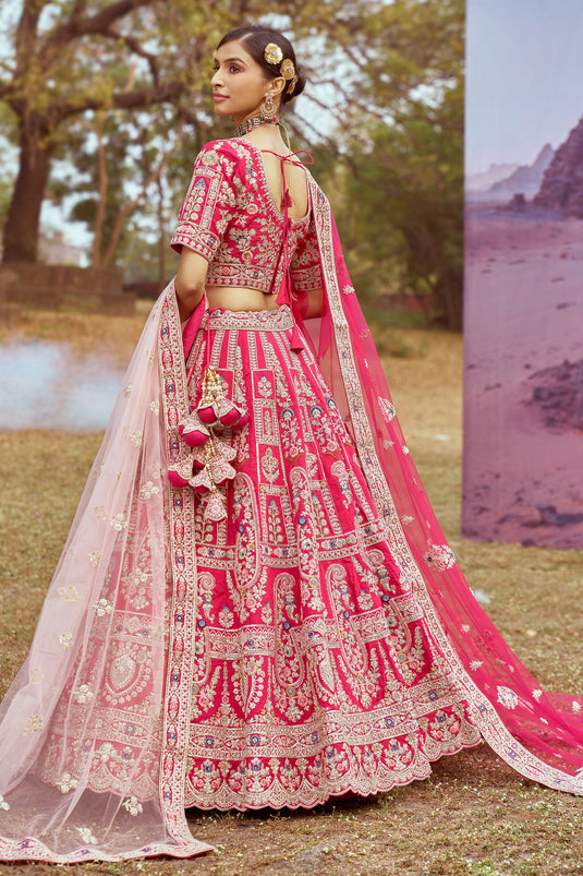 Elegance Pink Wedding Wear Lehenga Choli