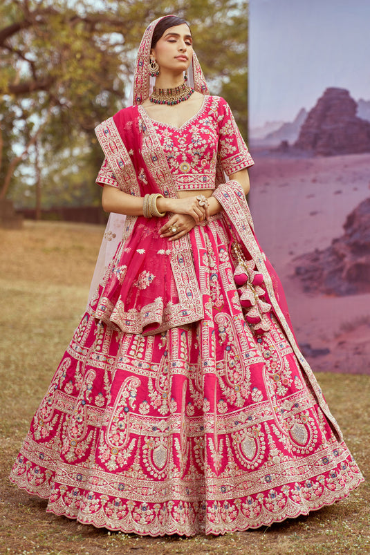 Elegance Pink Wedding Wear Lehenga Choli