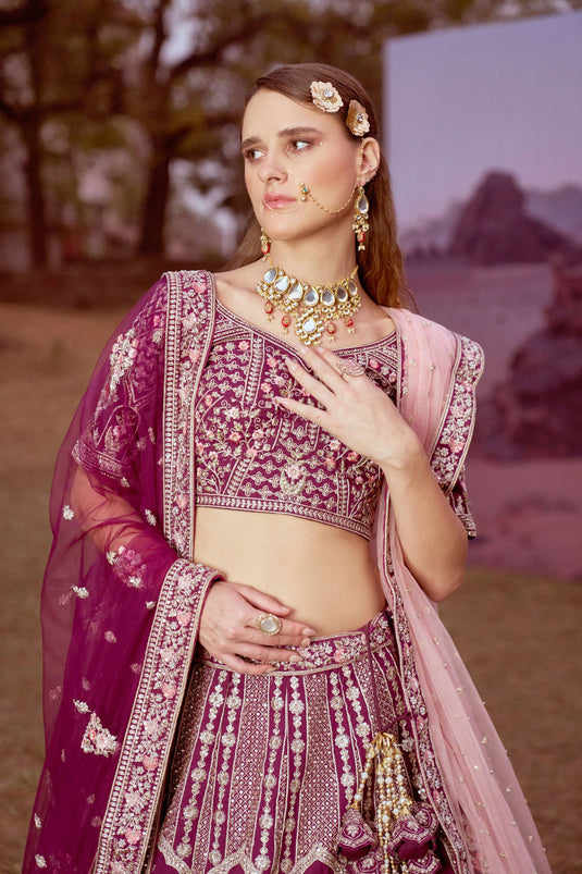 Radiant Purple Bridal Lehenga Choli