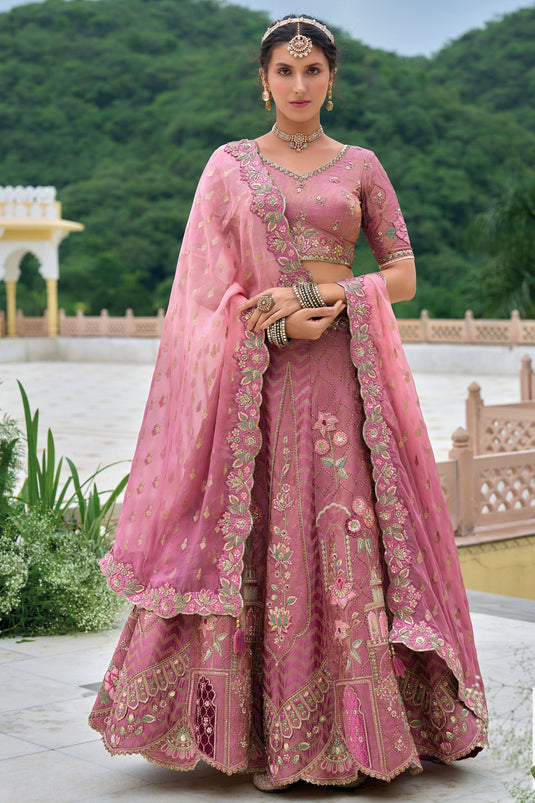 Regal Pink Bridal Lehenga Choli