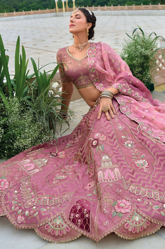 Regal Pink Bridal Lehenga Choli