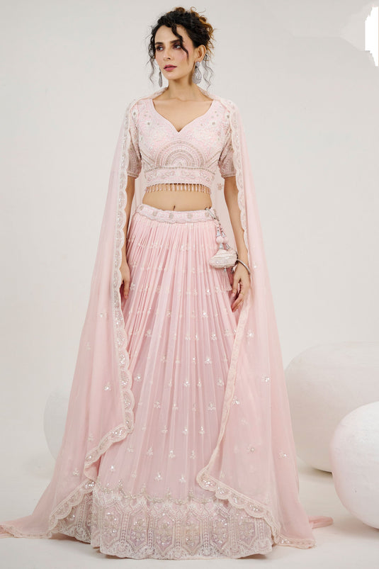 Pink Bridal Readymade Lehenga Choli