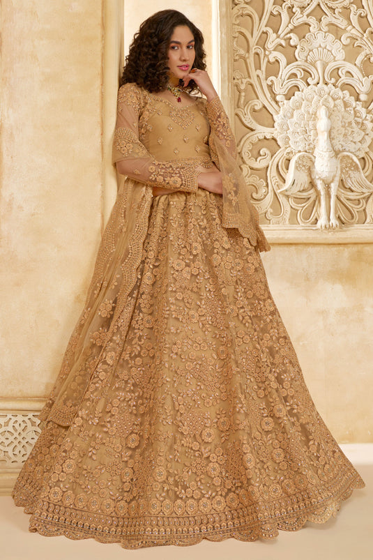 Net Fabric Heavy Embroidered Designer Lehenga Choli