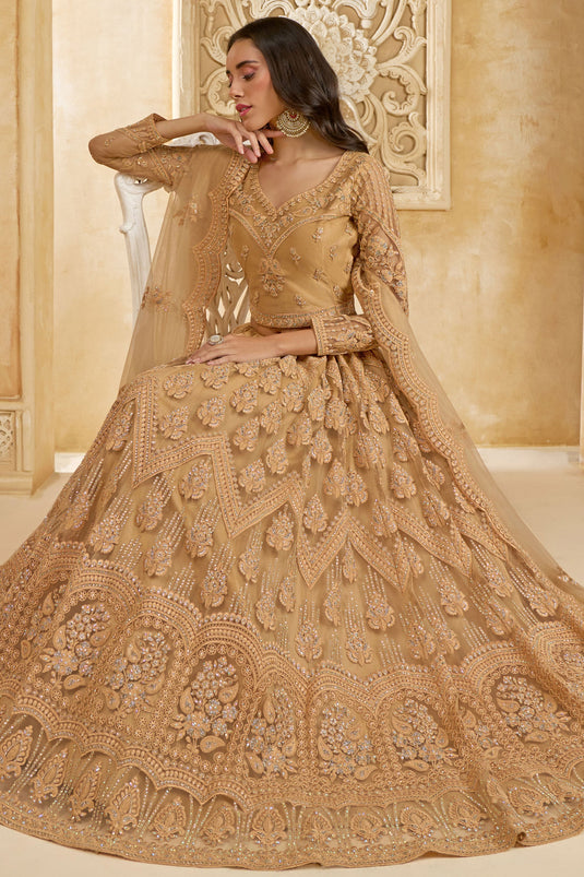 Radiance Brown Wedding Wear Designer Lehenga Choli