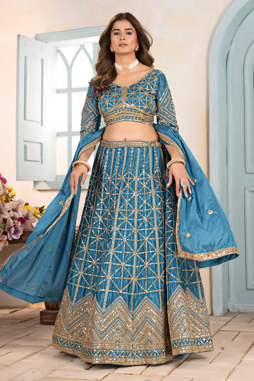 Art Silk Designer 3 Piece Embroidered Lehenga Choli