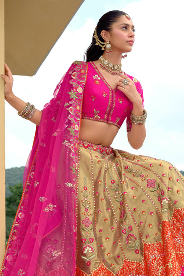 Beautiful Magenta Silk Heavy Embroidered Wedding Lehenga Choli
