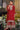 Radiant Red Color Function Wear Chinon Palazzo Suit