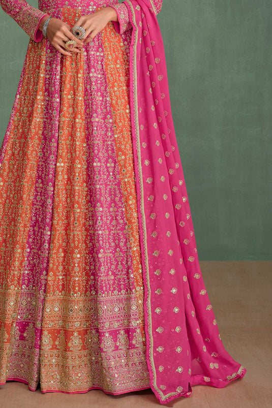 Diksha Singh Pink Color Fashionable Gown With Dupatta