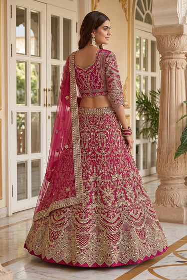 Stunning Rani Traditional Sangeet Function Designer Net Lehenga Choli