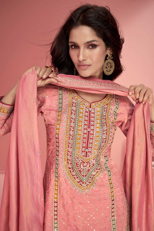 Vartika Singh Febulous Peach Color Readymade Palazzo Suit