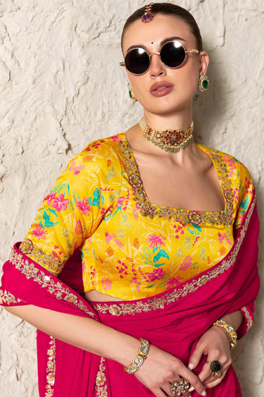 Rani Designer Tissue Silk Function Wear Saree With Fancy Blouse