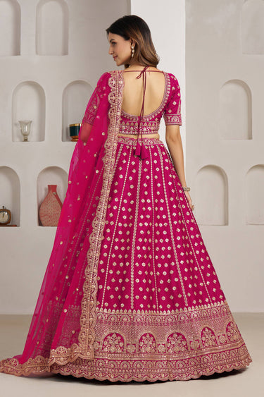 Premium Magenta Embroidered Sangeet Wear Lehenga Choli For Women