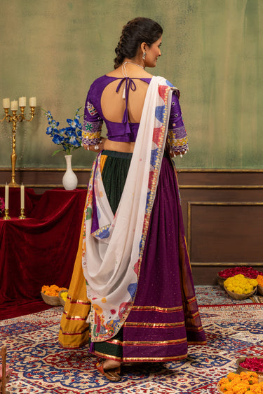 Multi Color Embroidered Georgette Navratri Special Chaniya Choli