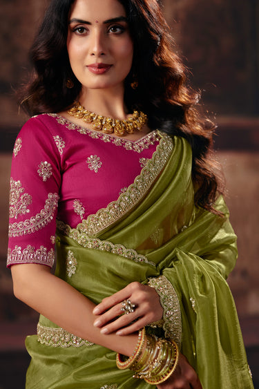 Traditional Designer Lace Border Work Party Wear Saree