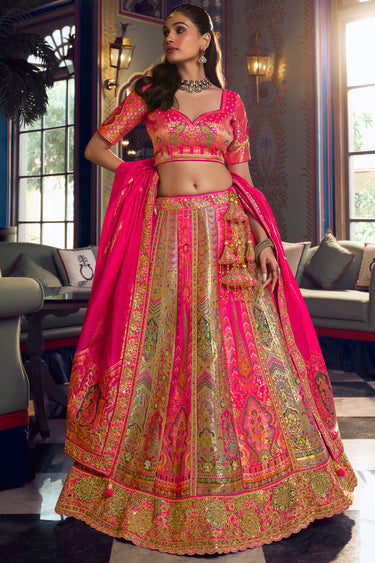 Premium Banarasi Silk Multicolor Wedding Lehenga Choli