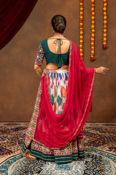 Multi Color Readymade Georgette Lehenga Choli