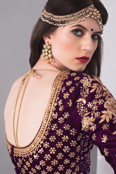 Classic Pure Velvet Wedding Lehenga Choli With Luxury Velvet Dupatta