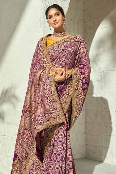 Majestic Purple Heavy Work Bridal Collection Saree
