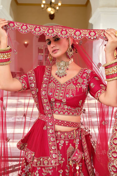 Red Elegant Premium Silk Designer Bridal Lehenga Choli