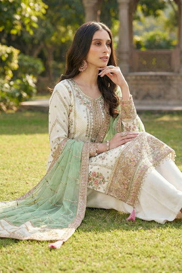 Georgette Embroidered Beige Designer Salwar Suit For Function Wear