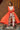 Orange Embroidered Indo Western Shrug With Cotton Denim Jeans