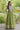 Green Cotton Embroidered Ethnic Flared Anarkali Gown