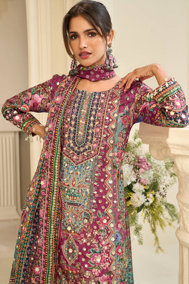 Royal Multi Color Premium Crepe Readymade Salwar Kameez