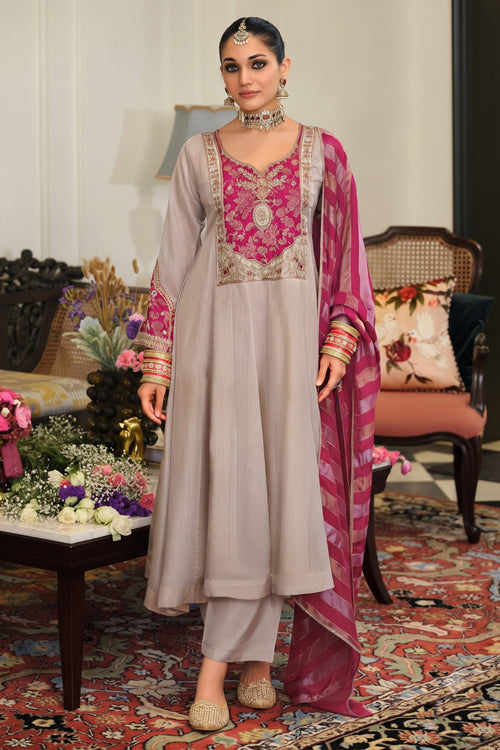 Designer Viscose Embroidered Function Wear Anarkali Dress