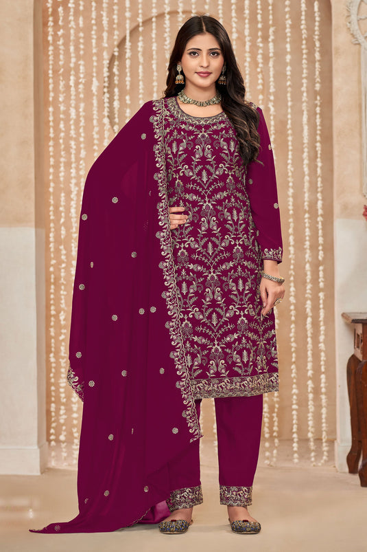 Rani Color Georgette Fabric Function Wear Awesome Salwar Suit