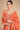 Organza Silk Fabric Luminous Readymade Gown WIth Dupatta In Orange Color