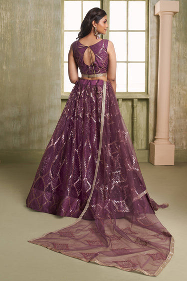 Sangeet Special Wine Designer Lehenga Choli