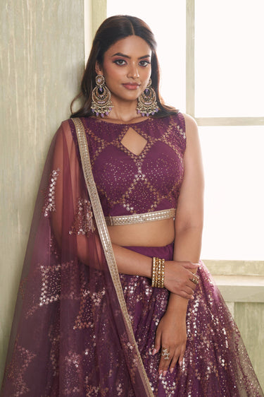 Sangeet Special Wine Designer Lehenga Choli